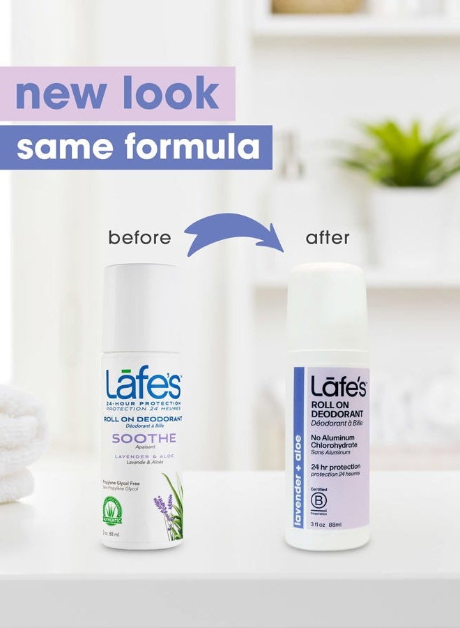 Lafe's Natural Body Care | Soothe - Lavender & Aloe - 3oz Roll-On & 4oz Spray Deodorant | 24-Hour Protection & All Natural; 2 Pack - Packaging May Vary - Image 2